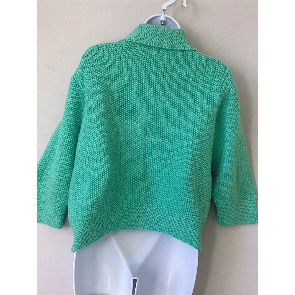 Anthropolgy Willow Sweater Cardigan Medium Mint Green Mother of Pearl Buttons C